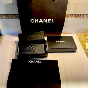 Chanel Timeless CC Bifold Wallet  Black Caviar Box,Dust bag,Bag,Card